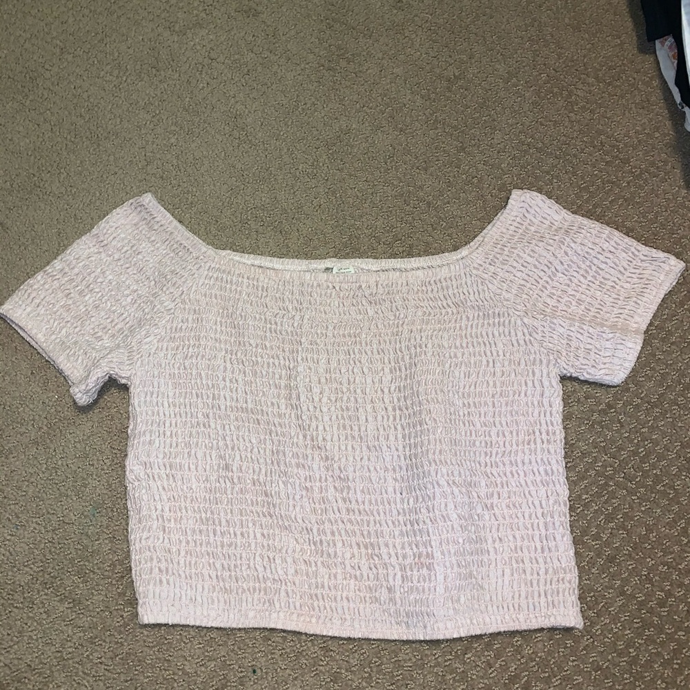 Scrunchy Baby Pink Crop Top